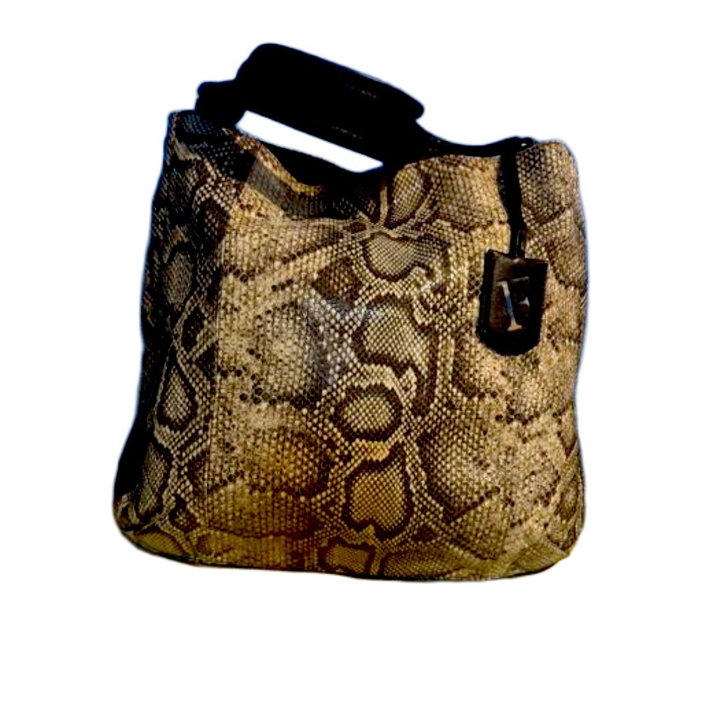 Rare Find Furla Italian Leather tote python print stunning bag
